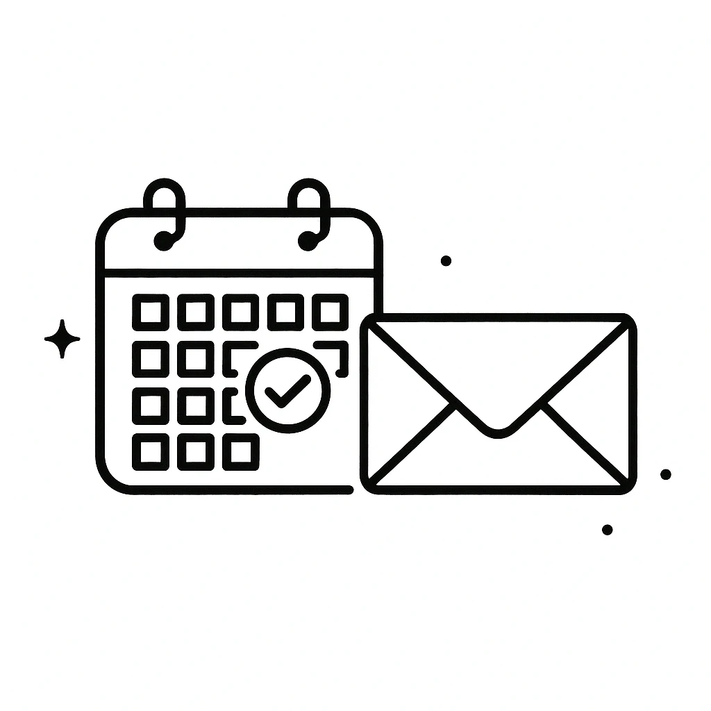 Appointment calendar and confirmation email illustration